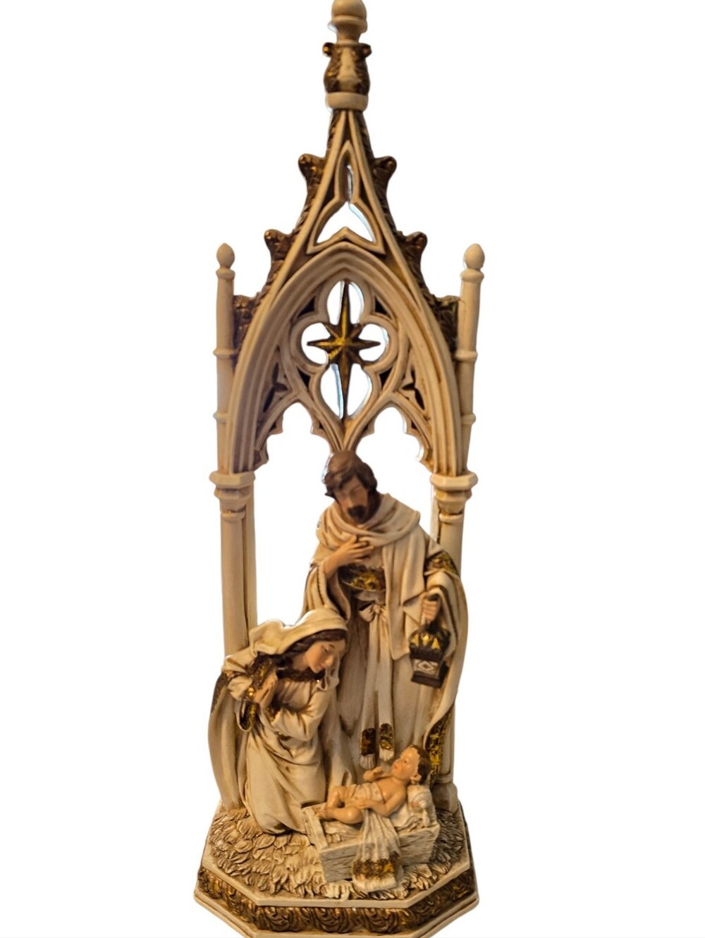 Napco Holy Family Cathedral Arch Nativity Scene Figurine Joseph Mary Baby Jesus